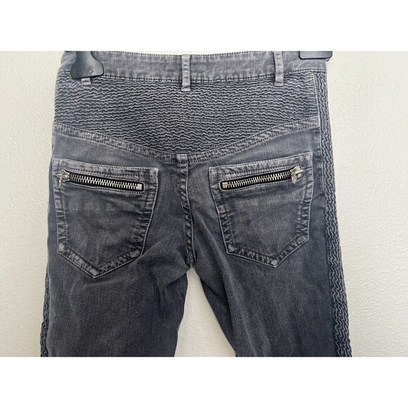 Isabel Marant Etoile Pelona Biker Dark Gray Jeans Grunge Edgy Size FR 36 US 4 - Picture 5 of 8